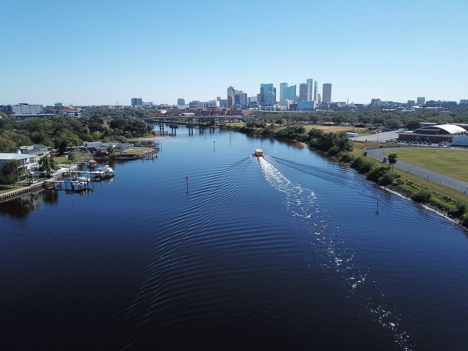 Aerial view of the Hillsborough County, Florida waterfront